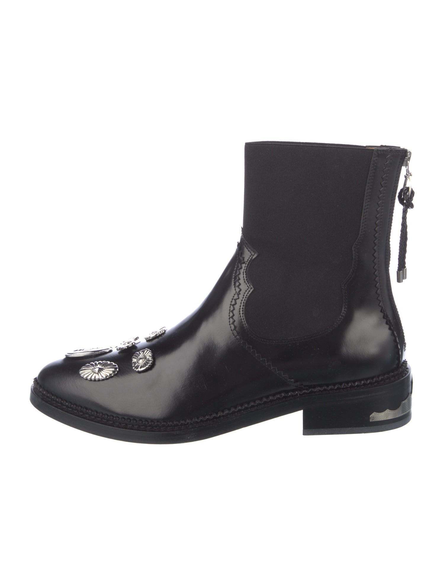 Toga Pulla Leather Studded Accents Chelsea Boots