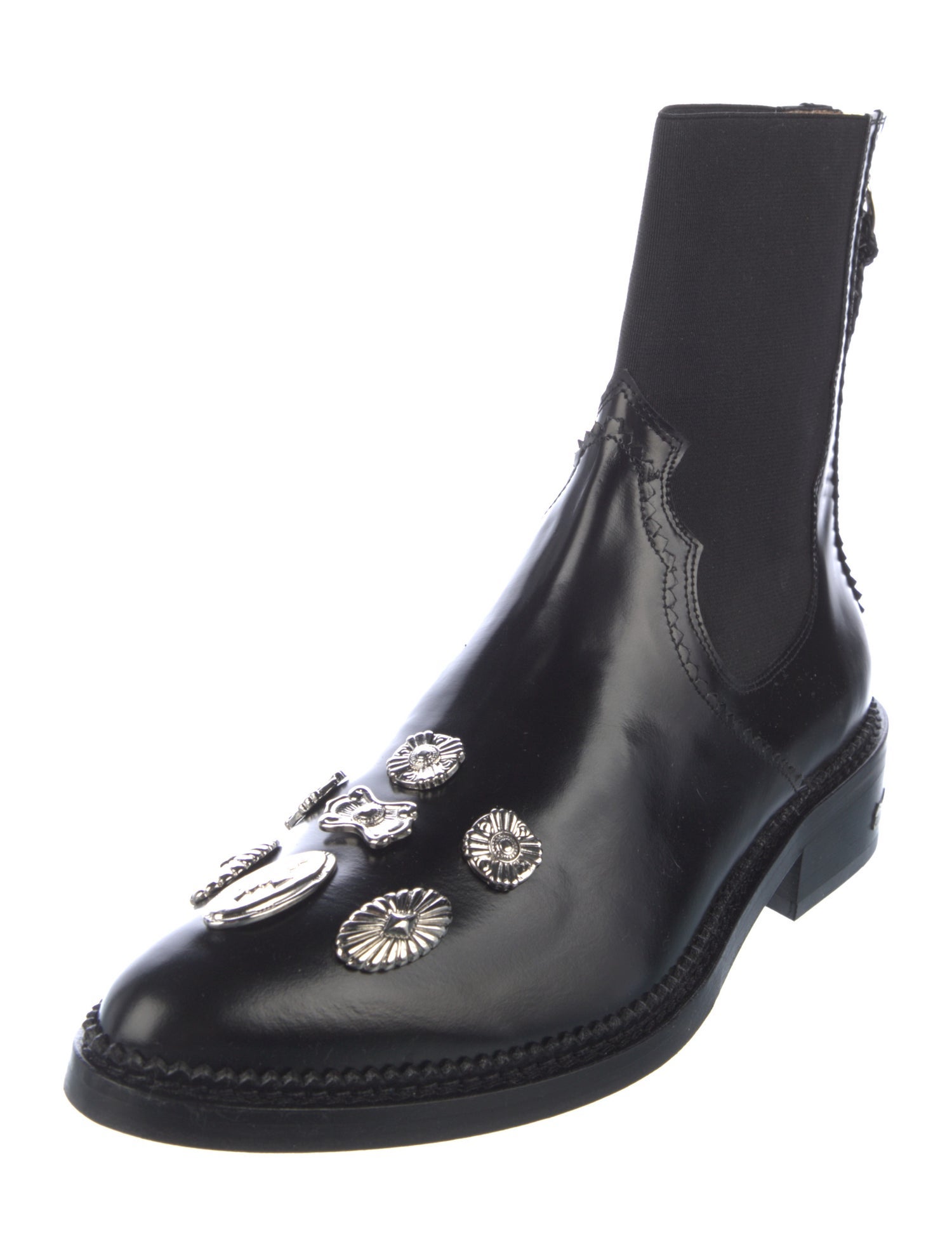 Toga Pulla Leather Studded Accents Chelsea Boots