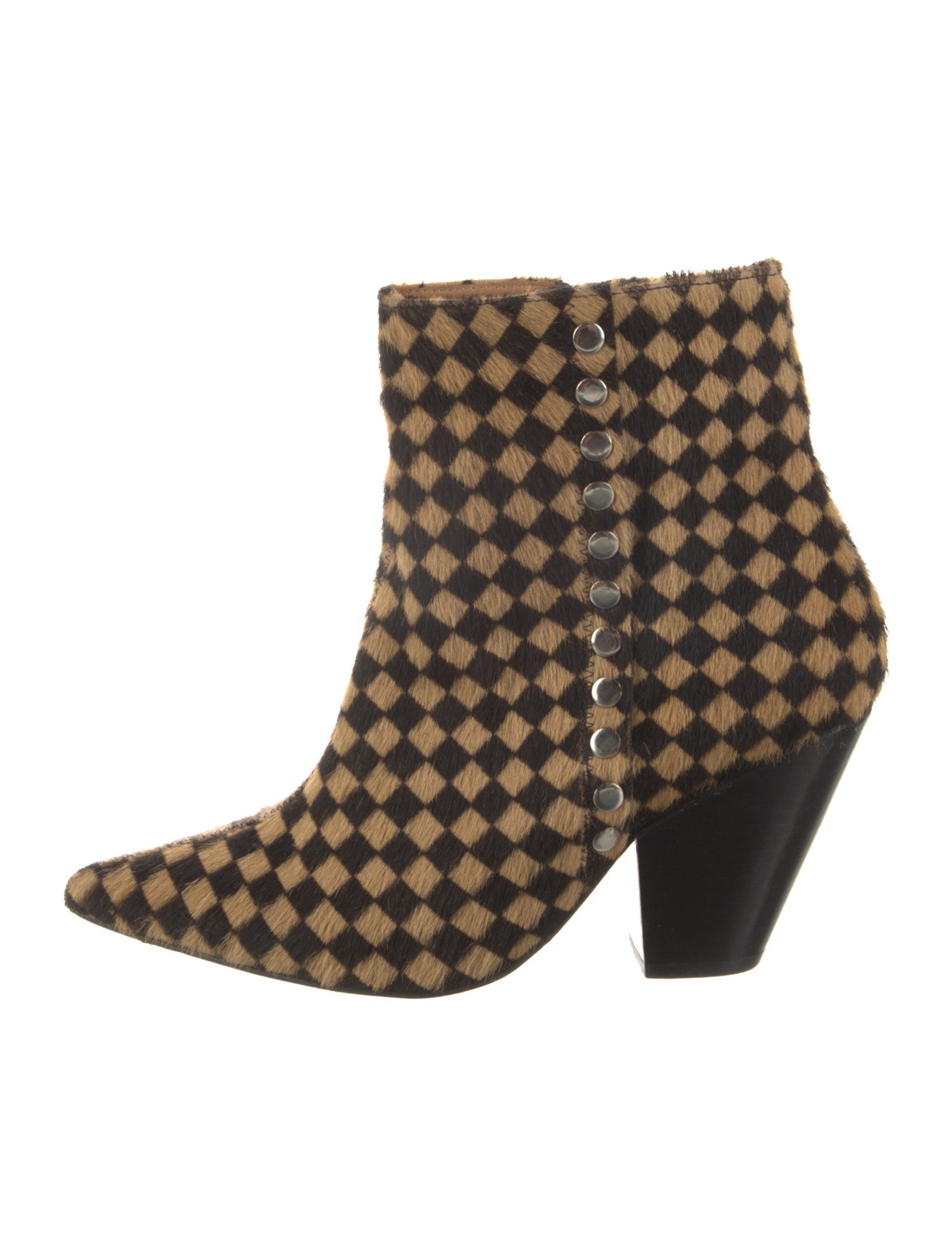 Toga Pulla Ponyhair Plaid Print Boots