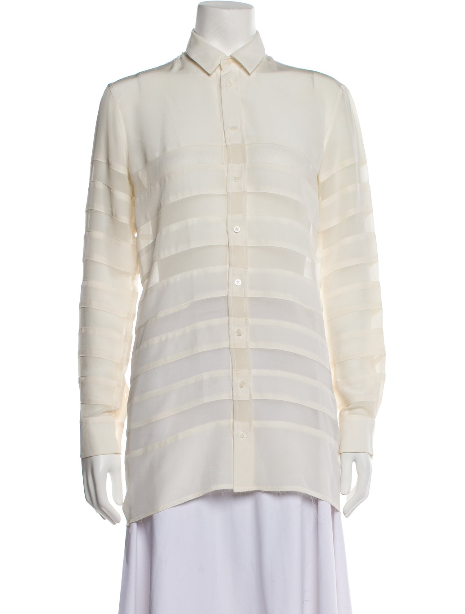 Each x Other Silk Long Sleeve Button-Up Top