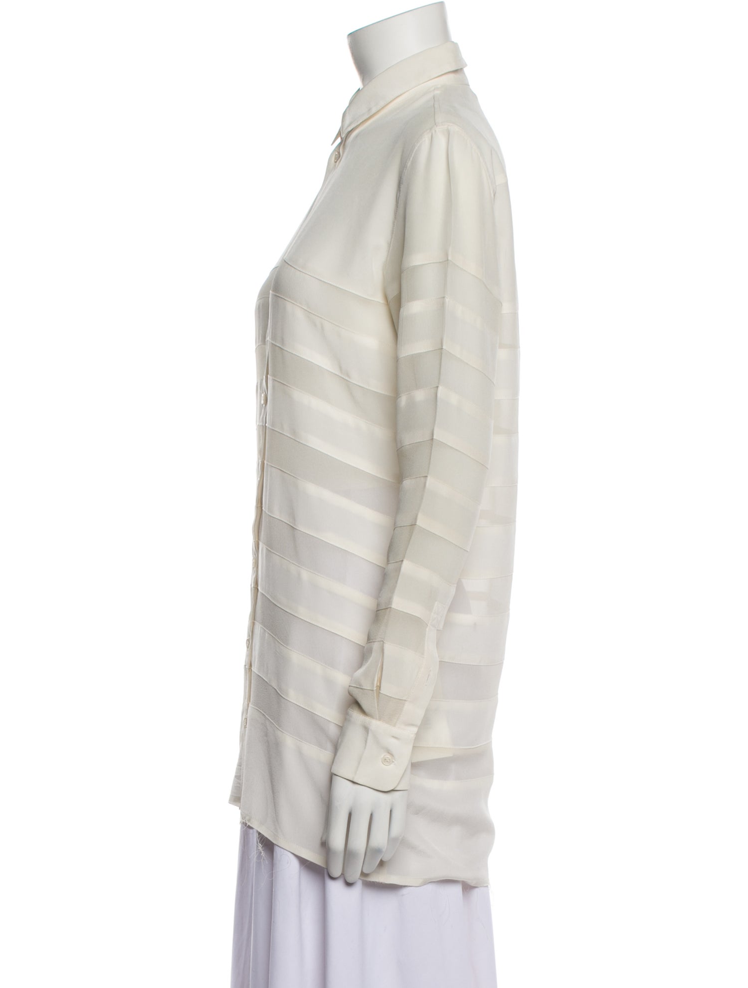 Each x Other Silk Long Sleeve Button-Up Top