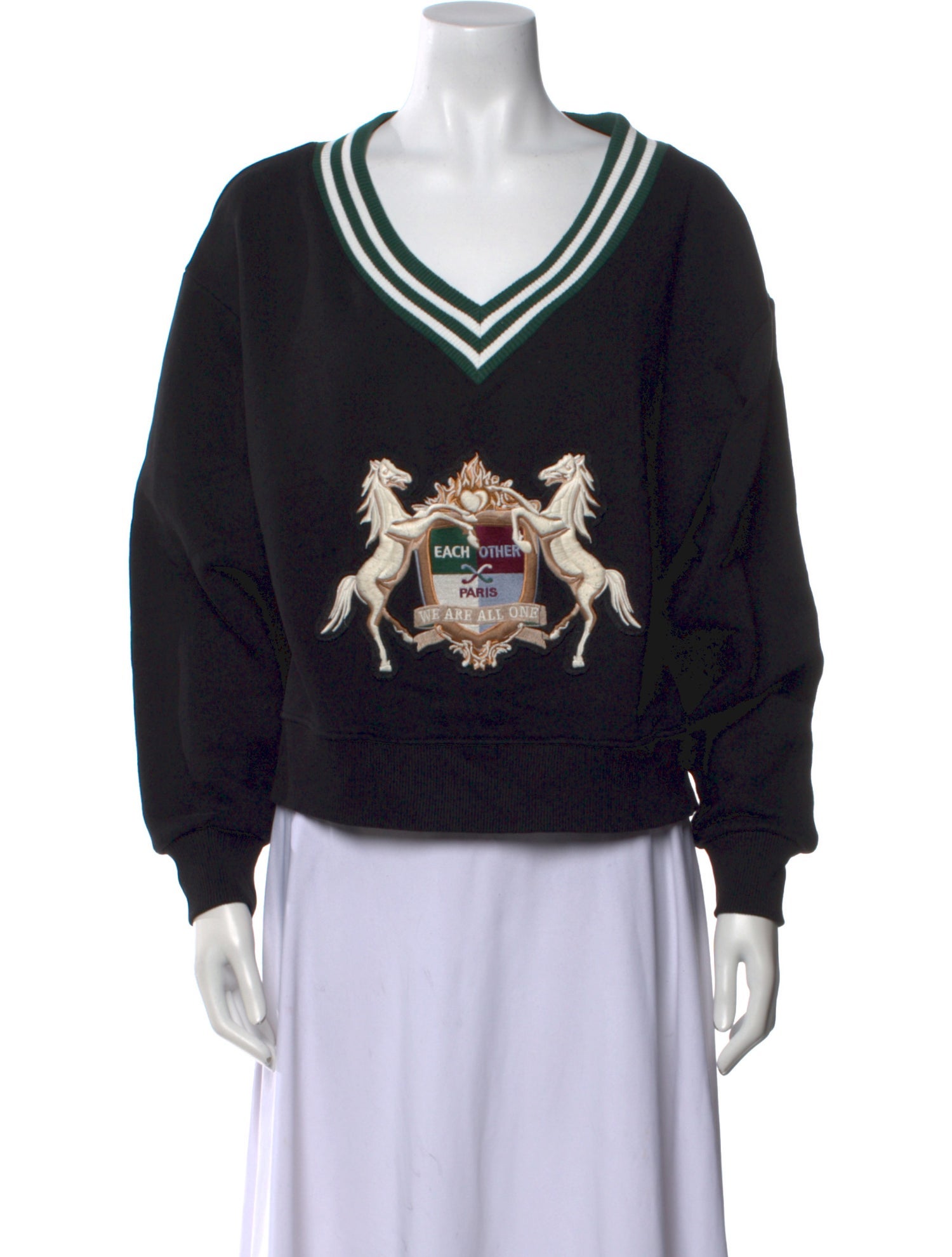 Each x Other Graphic Print V-Neck Sweatshirt