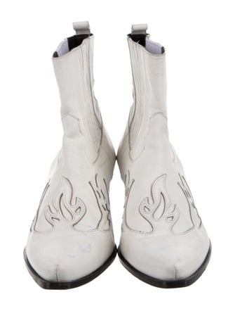 Each x Other Leather Colorblock Pattern Western Boots