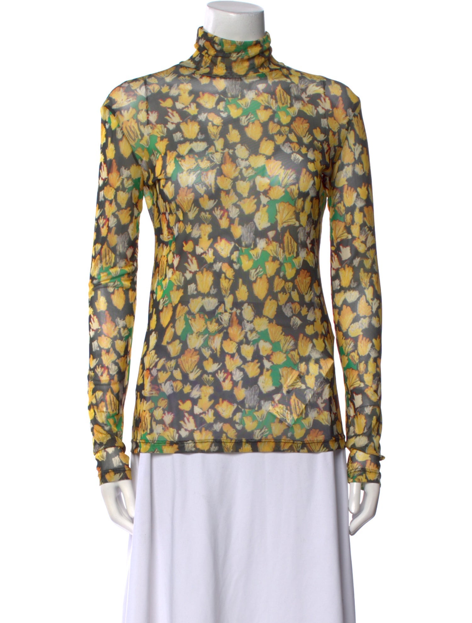 Each x Other Floral Print Mock Neck Blouse