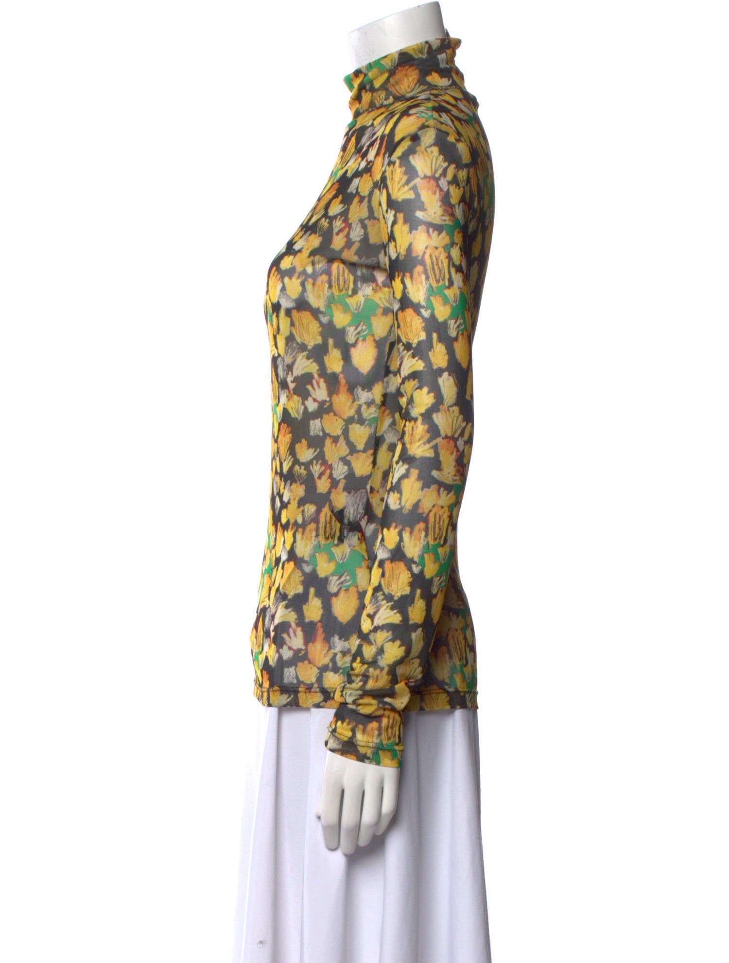 Each x Other Floral Print Mock Neck Blouse