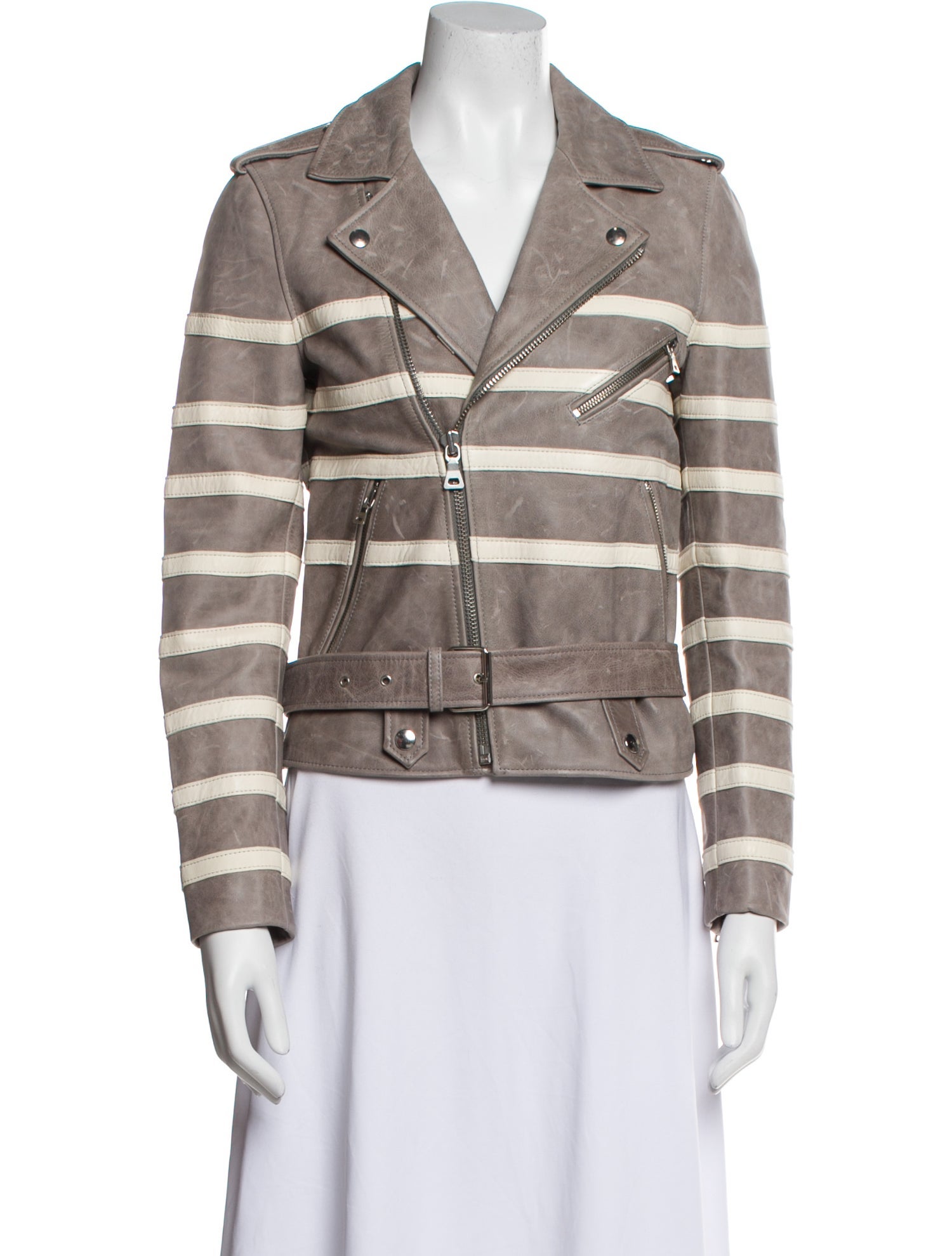Each x Other Leather Striped Blazer