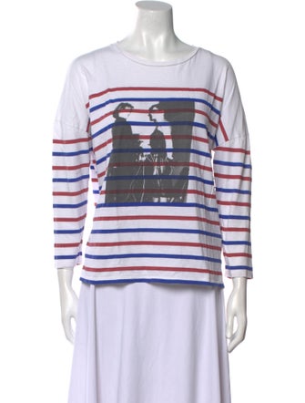 Each x Other Striped Bateau Neckline Top