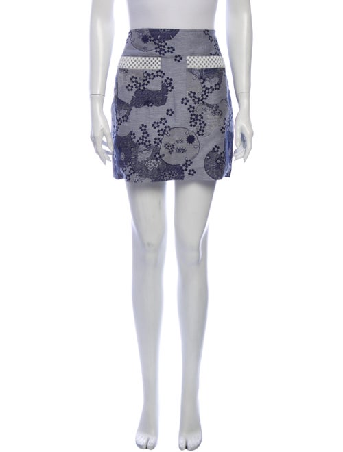 Shrimps Printed Mini Skirt Blue