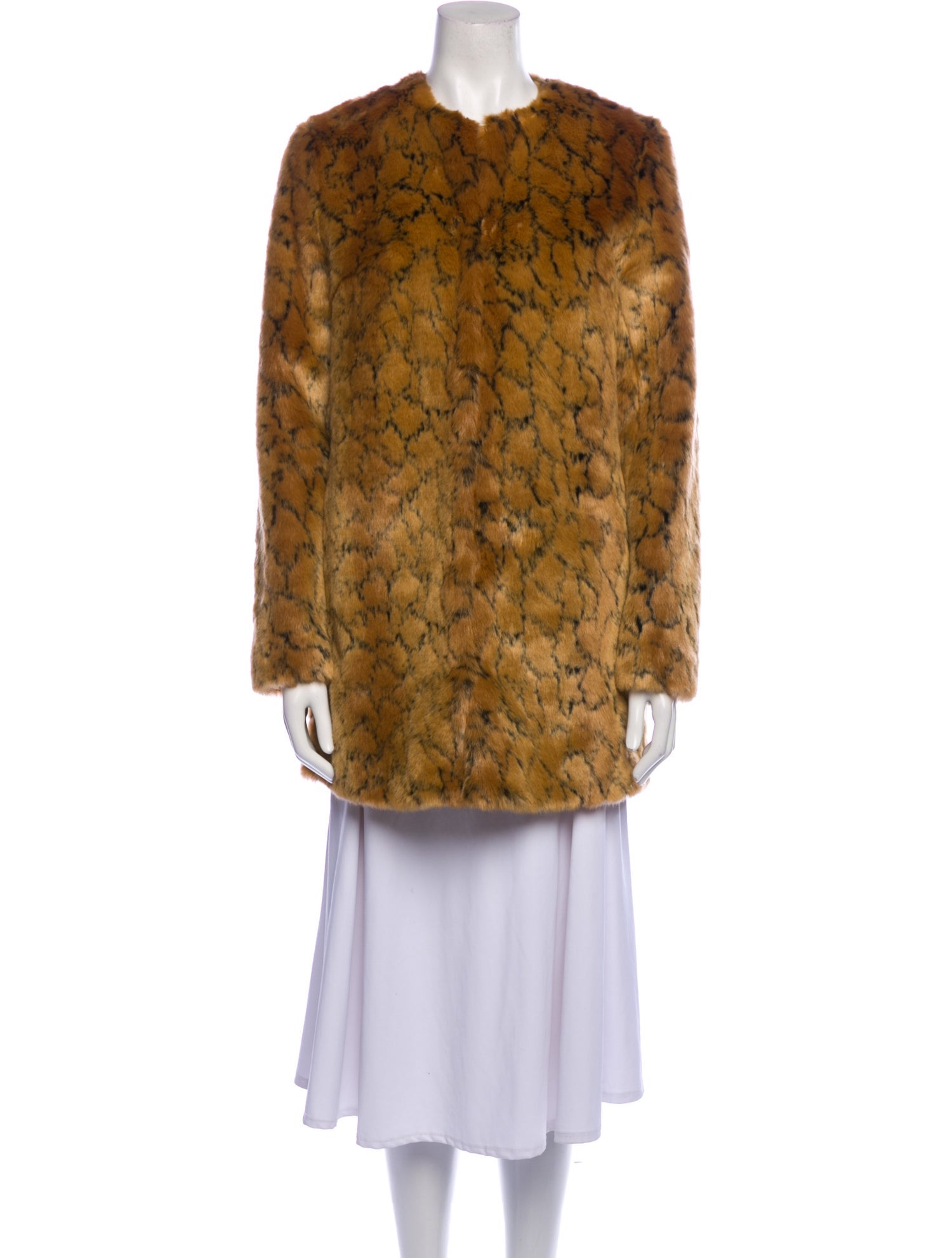 Shrimps Printed Faux Fur Coat