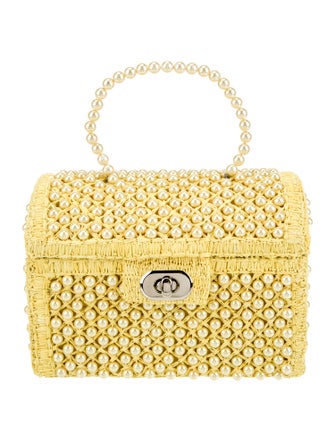 Shrimps Raffia Top Handle Bag