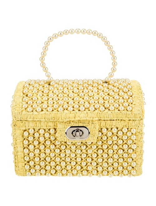Shrimps Raffia Top Handle Bag