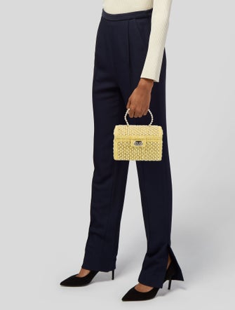 Shrimps Raffia Top Handle Bag