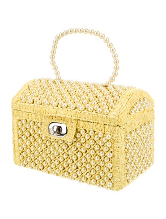 Shrimps Raffia Top Handle Bag