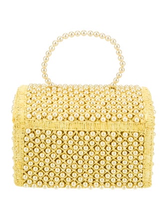 Shrimps Raffia Top Handle Bag