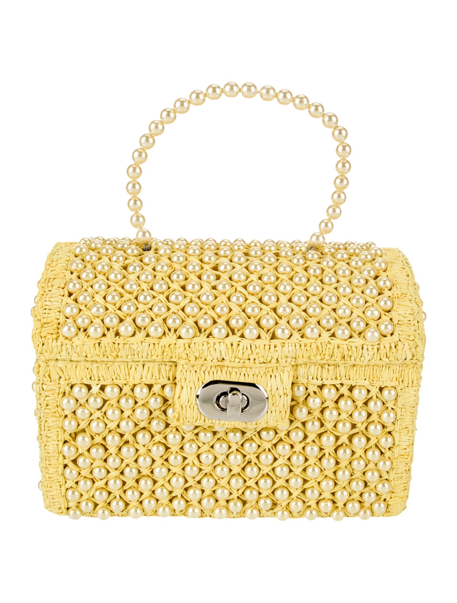 Shrimps Raffia Top Handle Bag