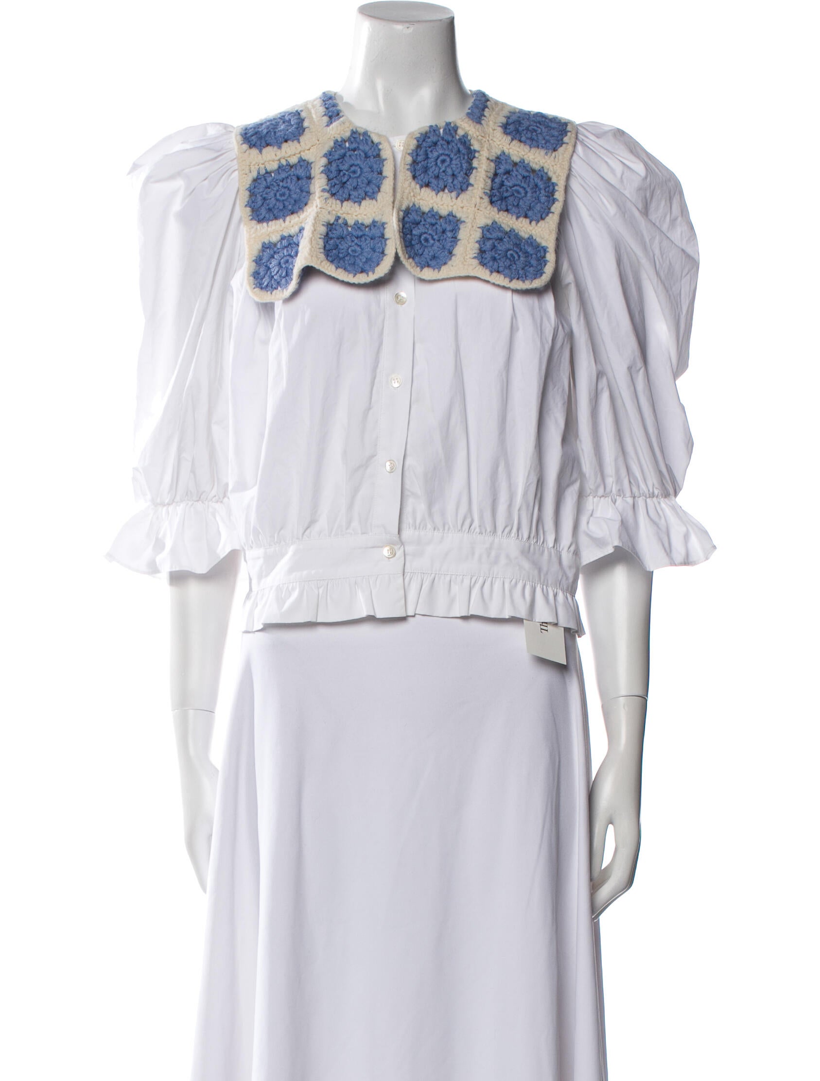 Shrimps Striped Mock Neck Crop Top