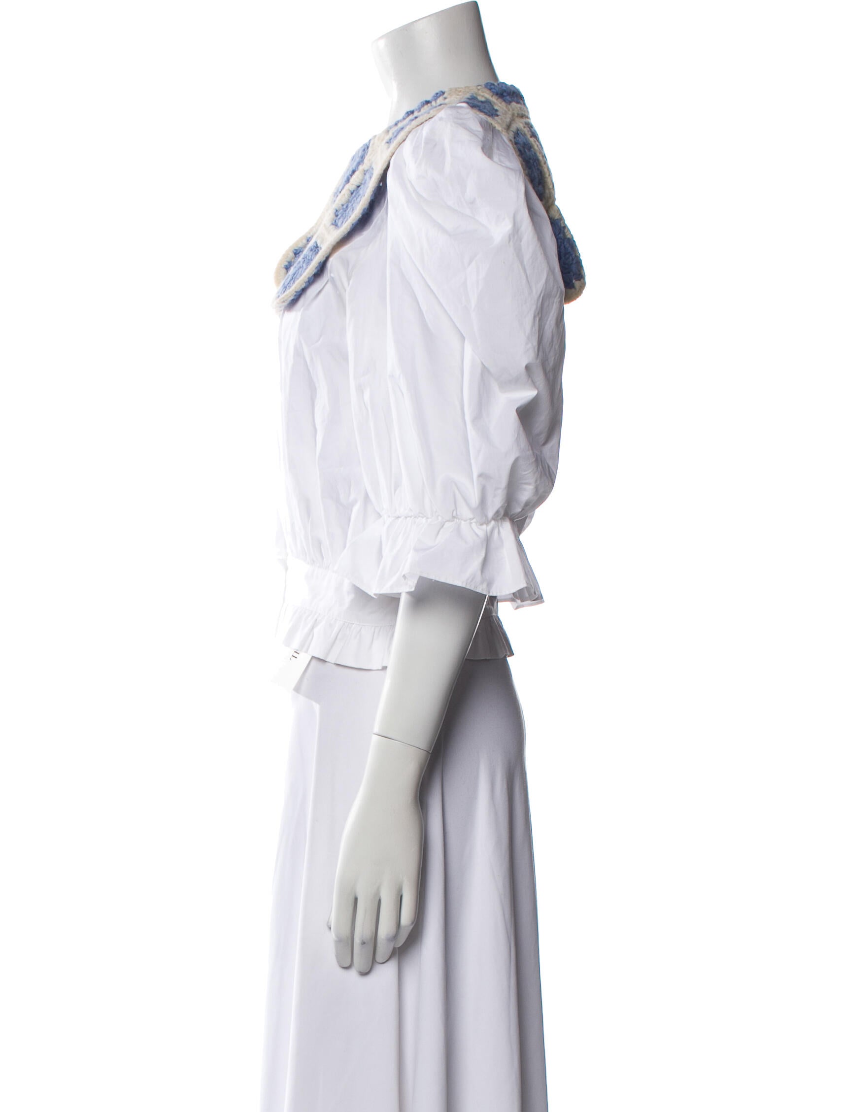 Shrimps Striped Mock Neck Crop Top