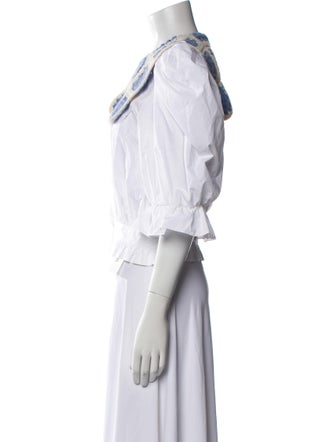 Shrimps Striped Mock Neck Crop Top