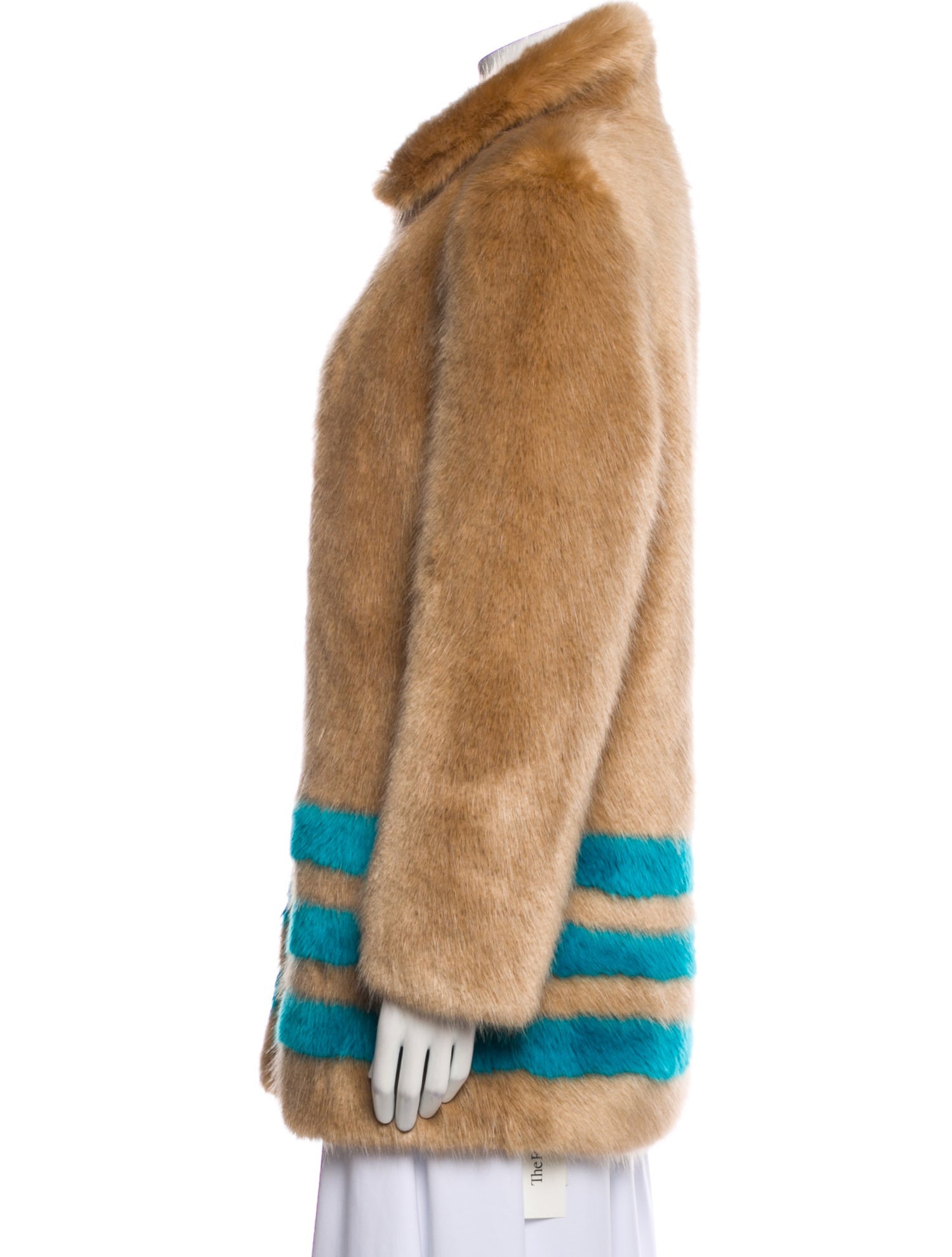Shrimps Faux Fur Colorblock Pattern Faux Fur Jacket