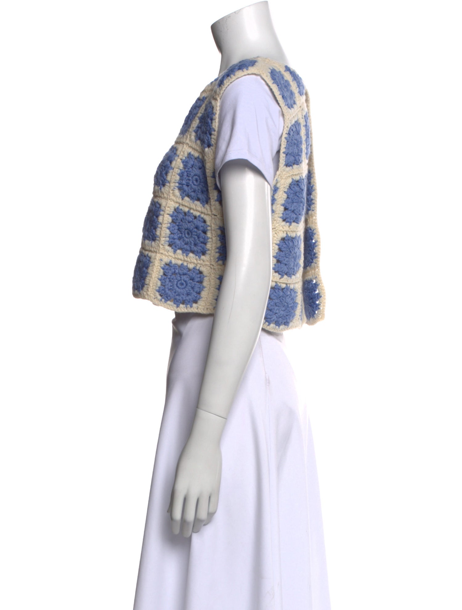 Shrimps Printed Crew Neck Crop Top