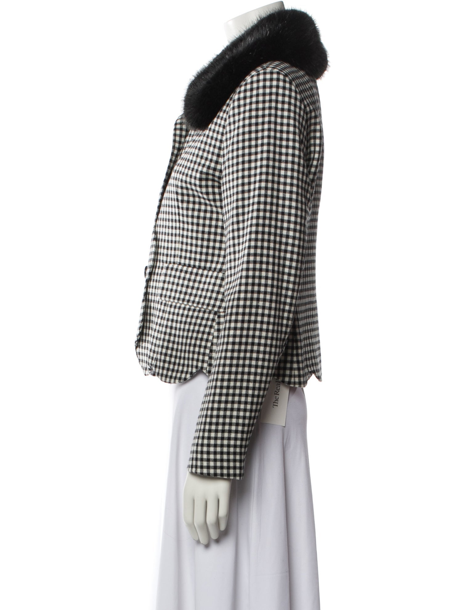 Shrimps Wool Plaid Print Blazer