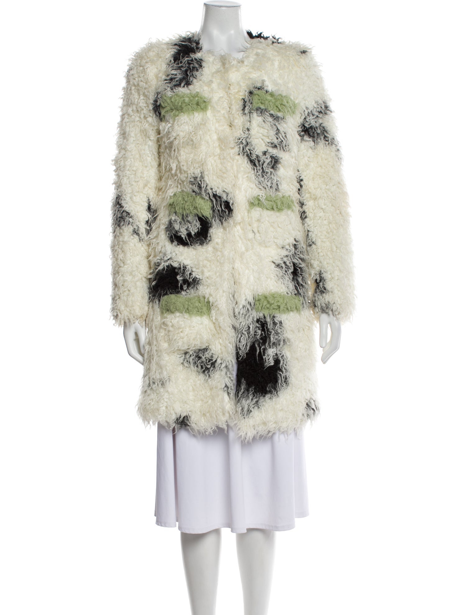 Shrimps Faux Fur Printed Faux Fur Coat