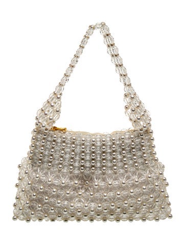 Pre-owned Shrimps Faux Pearl Top Handle Bag In White