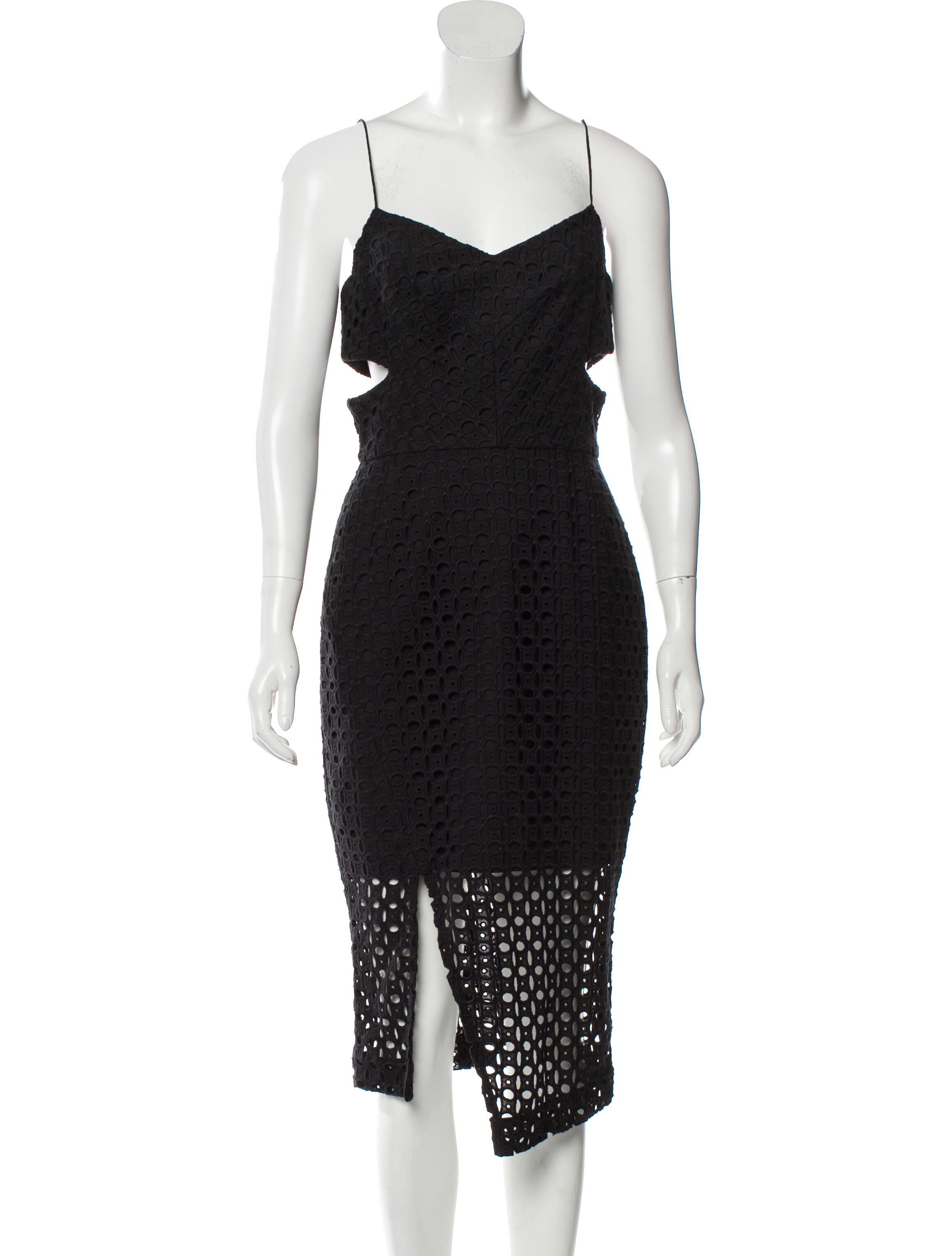 Nicholas Lace Pattern Midi Length Dress in Black, Women's US 10 | L Nicholas Lace Pattern Midi Length Dress in Black, Women's US 10 | L