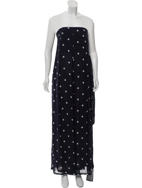 Nicholas Silk Polka-Dot Print Jumpsuit Navy