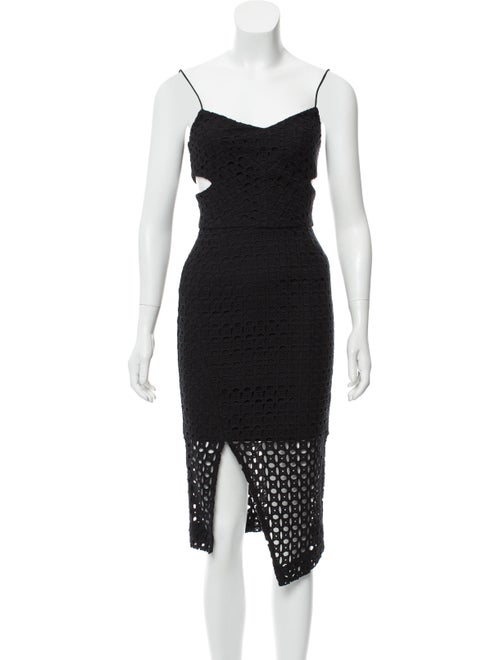 Nicholas Eyelet Midi Dress Black