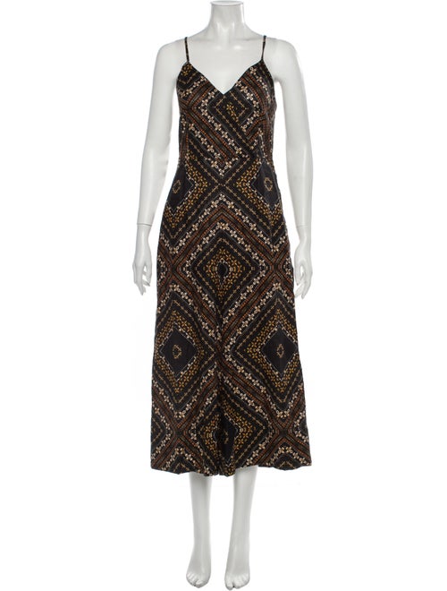 Nicholas Linen Printed Jumpsuit Blue