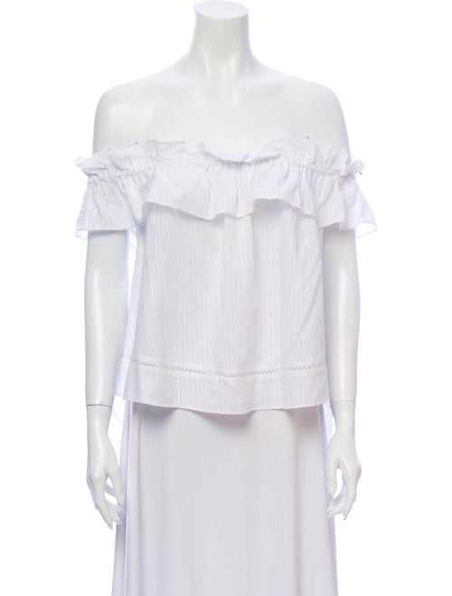 Nicholas Off-The-Shoulder Short Sleeve Blouse Whit
