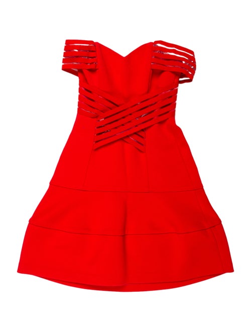 Nicholas Strapless Mini Dress Red