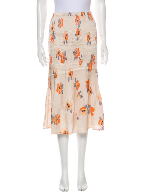 Nicholas Floral Print Midi Length Skirt