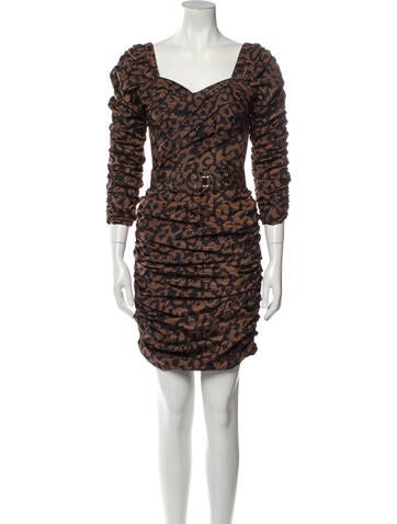 Nicholas Dresses Animal Print Mini Dress XS