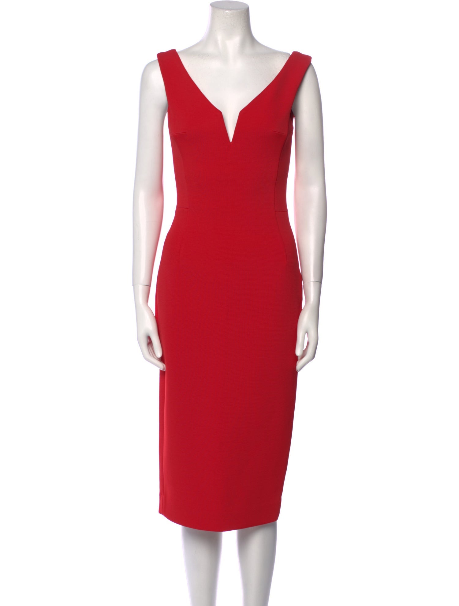Nicholas VNeck Midi Length Dress Red Dresses, Clothing W7745034