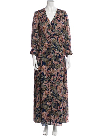 Nicholas Paisley Print Long Dress