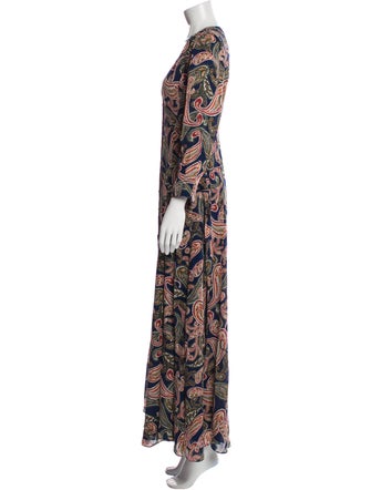 Nicholas Paisley Print Long Dress
