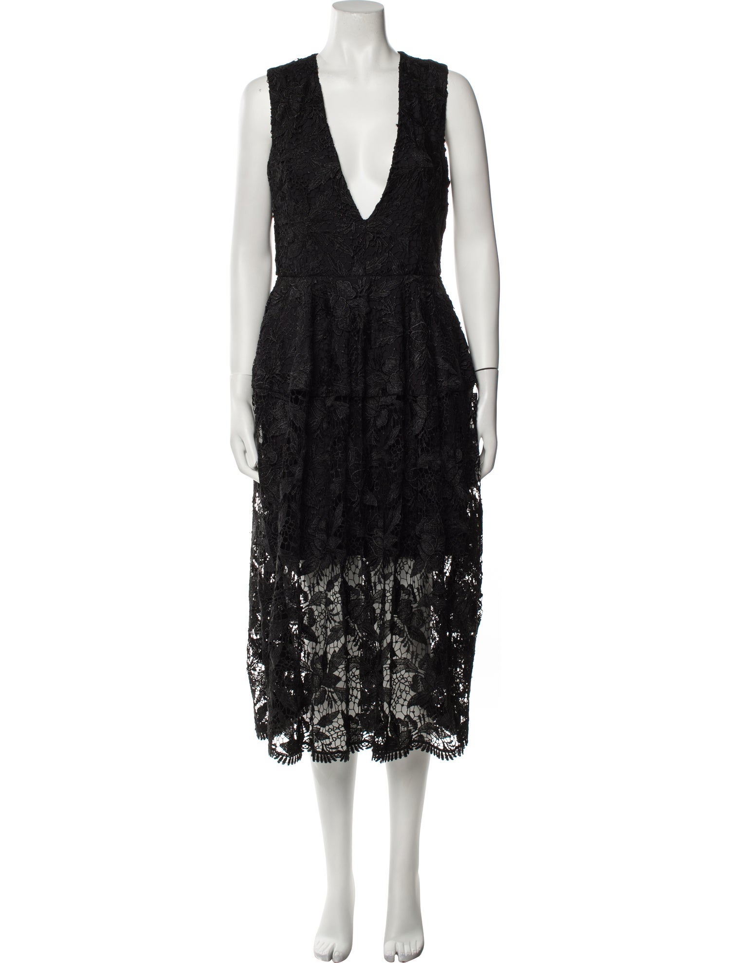 Nicholas Plunge Neckline Midi Length Dress