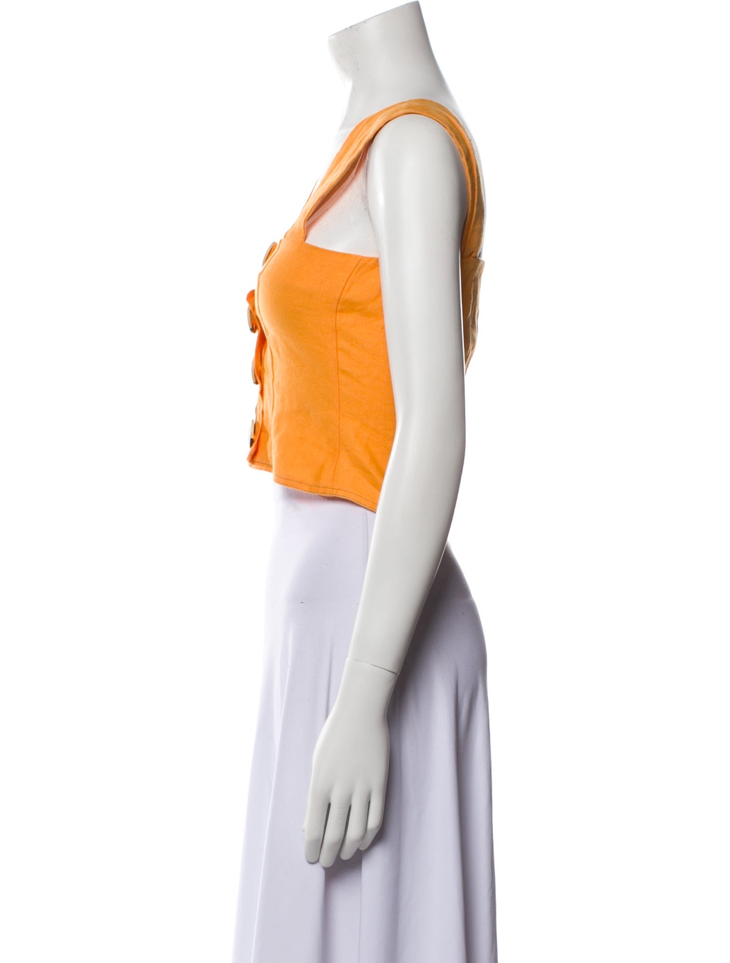 Nicholas Linen Square Neckline Crop Top