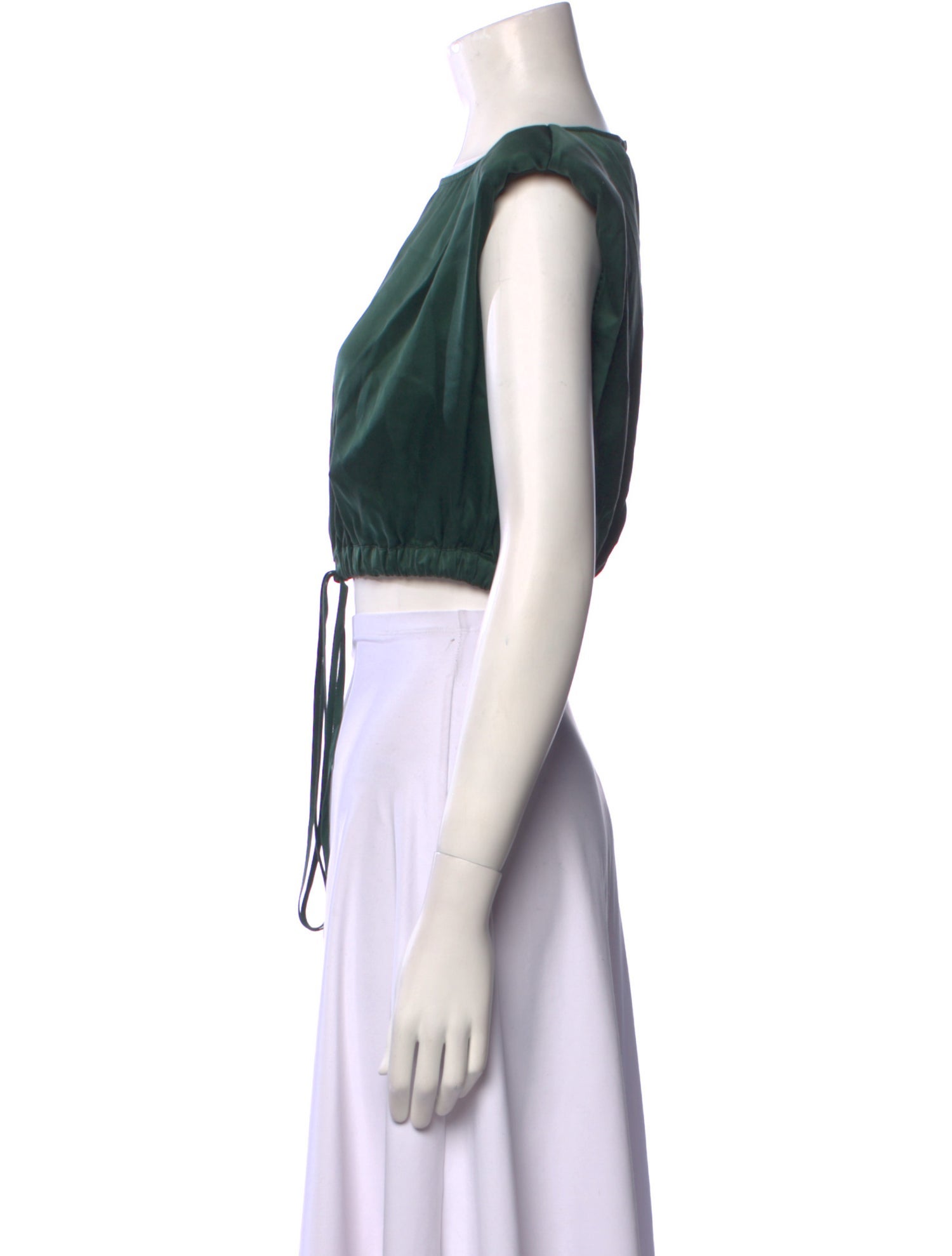 Nicholas Silk Bateau Neckline Crop Top