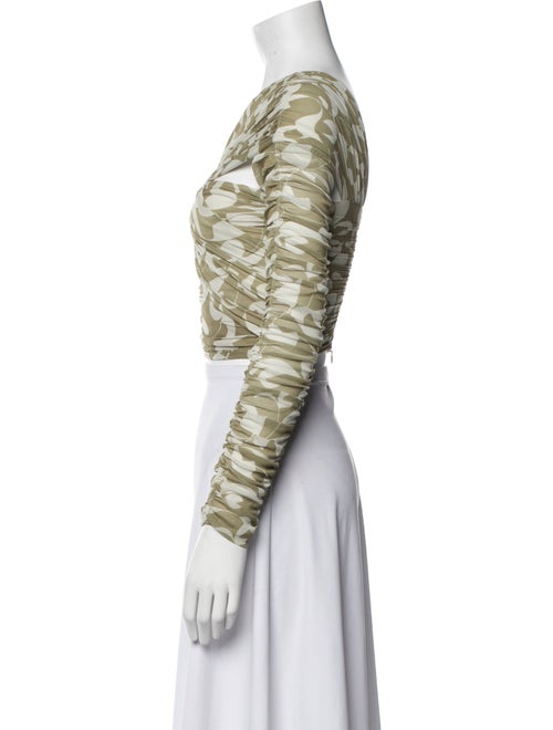 Nicholas Printed One-Shoulder Crop Top