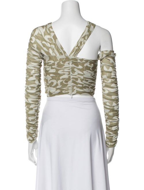 Nicholas Printed One-Shoulder Crop Top