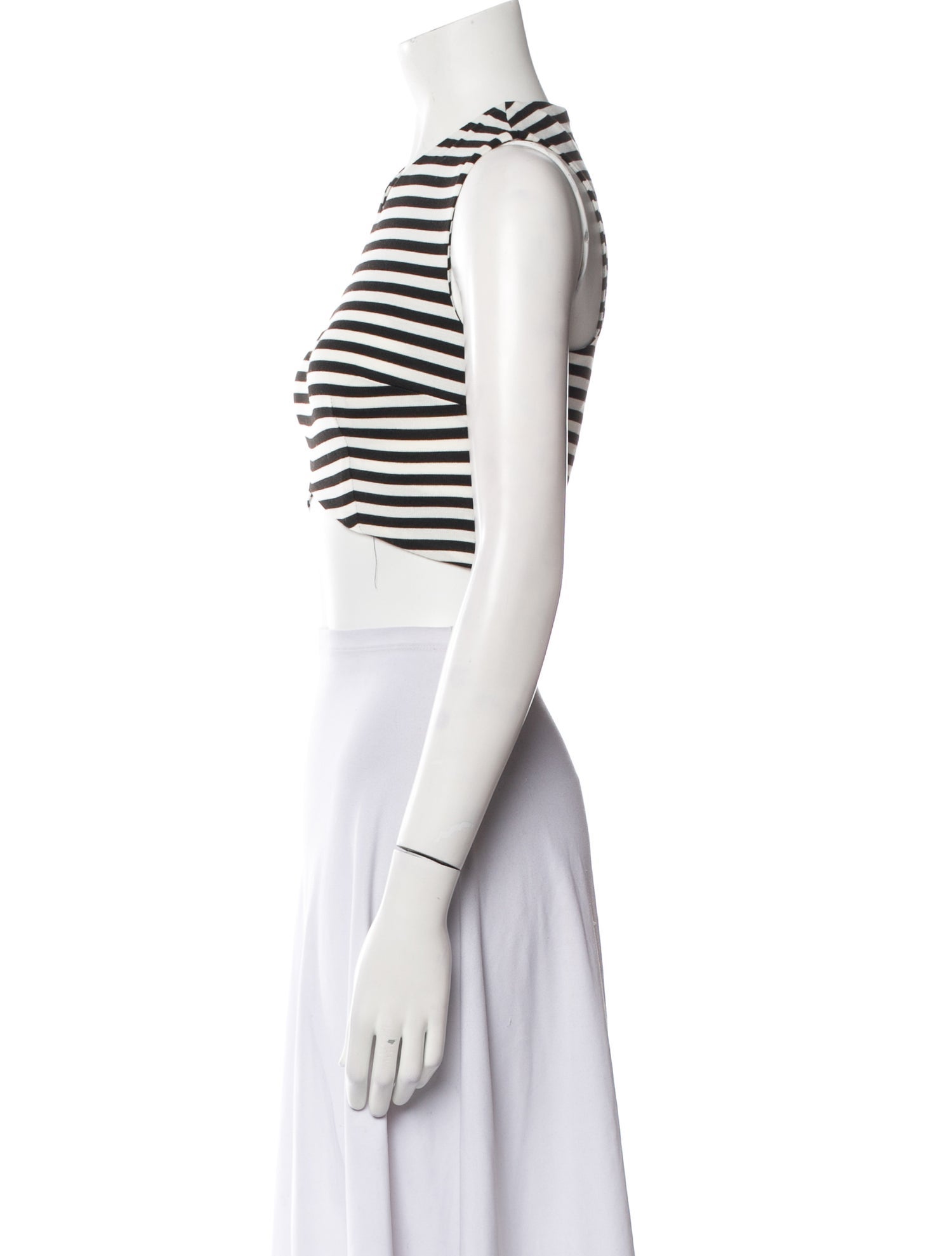 Nicholas Striped V-Neck Crop Top