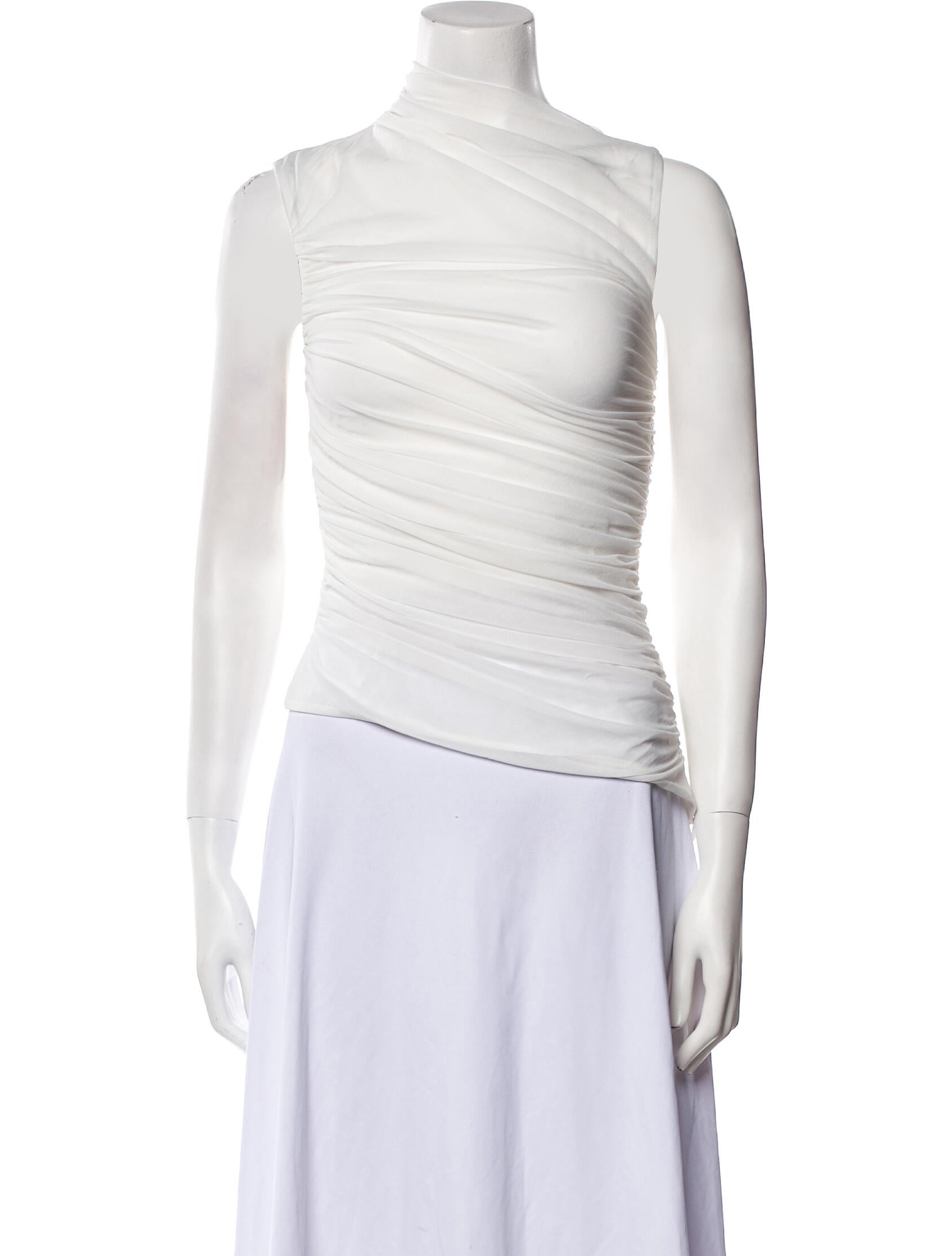 Nicholas One-Shoulder Sleeveless Crop Top