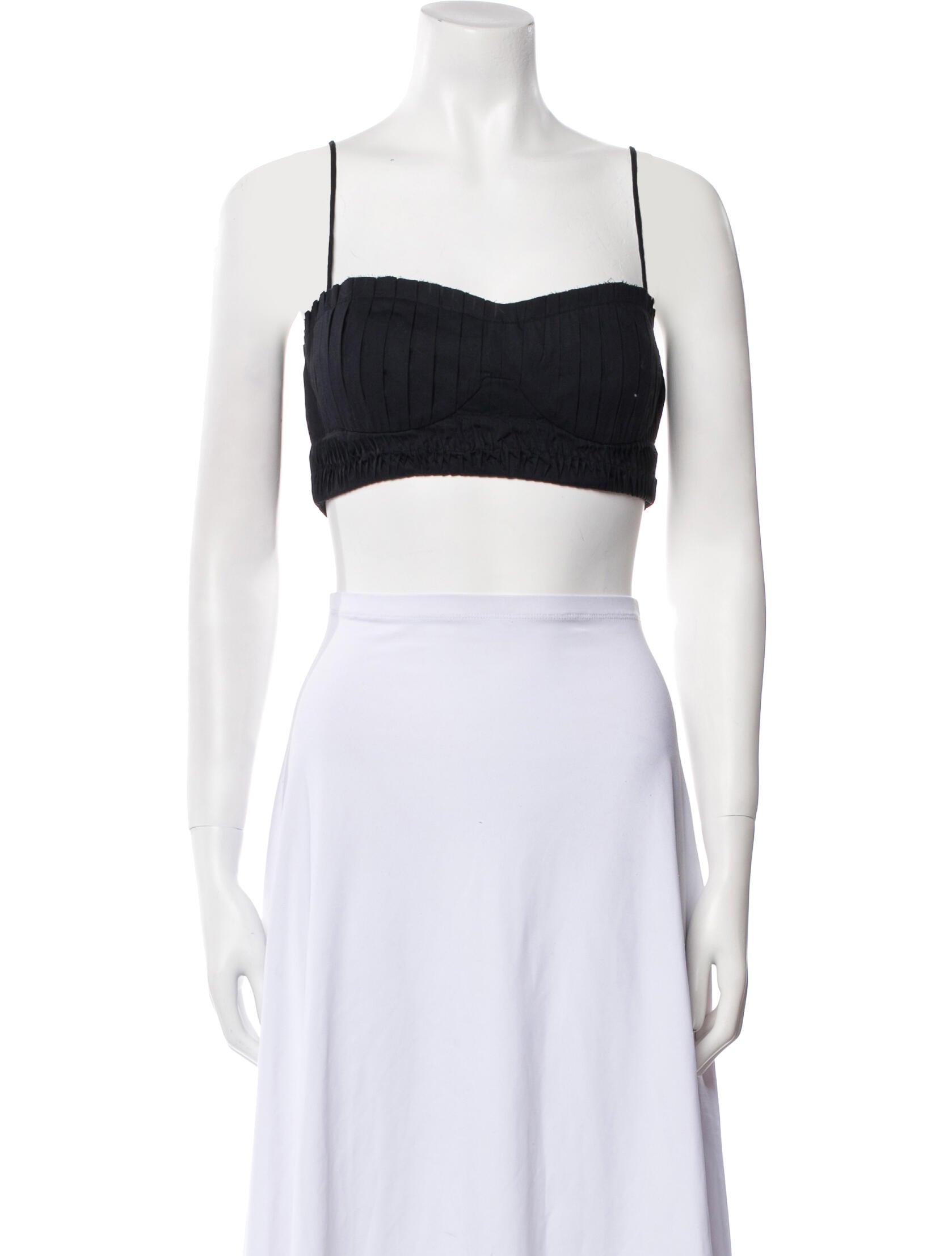Nicholas Velvet Square Neckline Crop Top