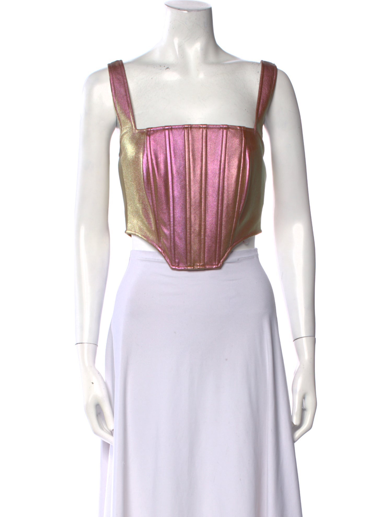 Nicholas Striped Square Neckline Crop Top