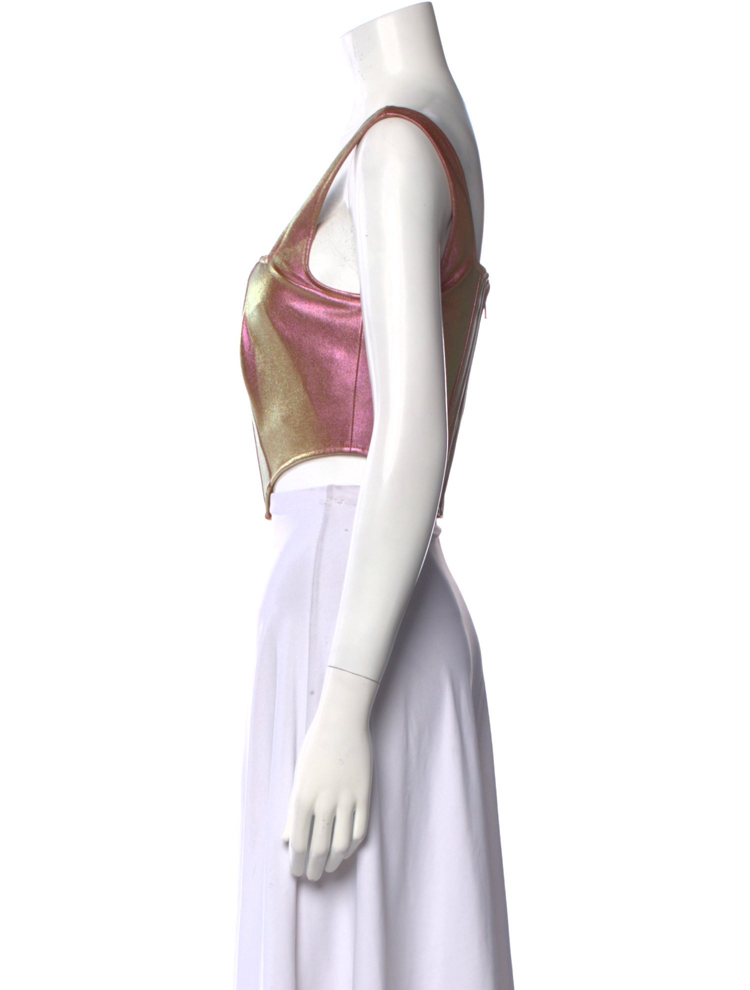 Nicholas Striped Square Neckline Crop Top