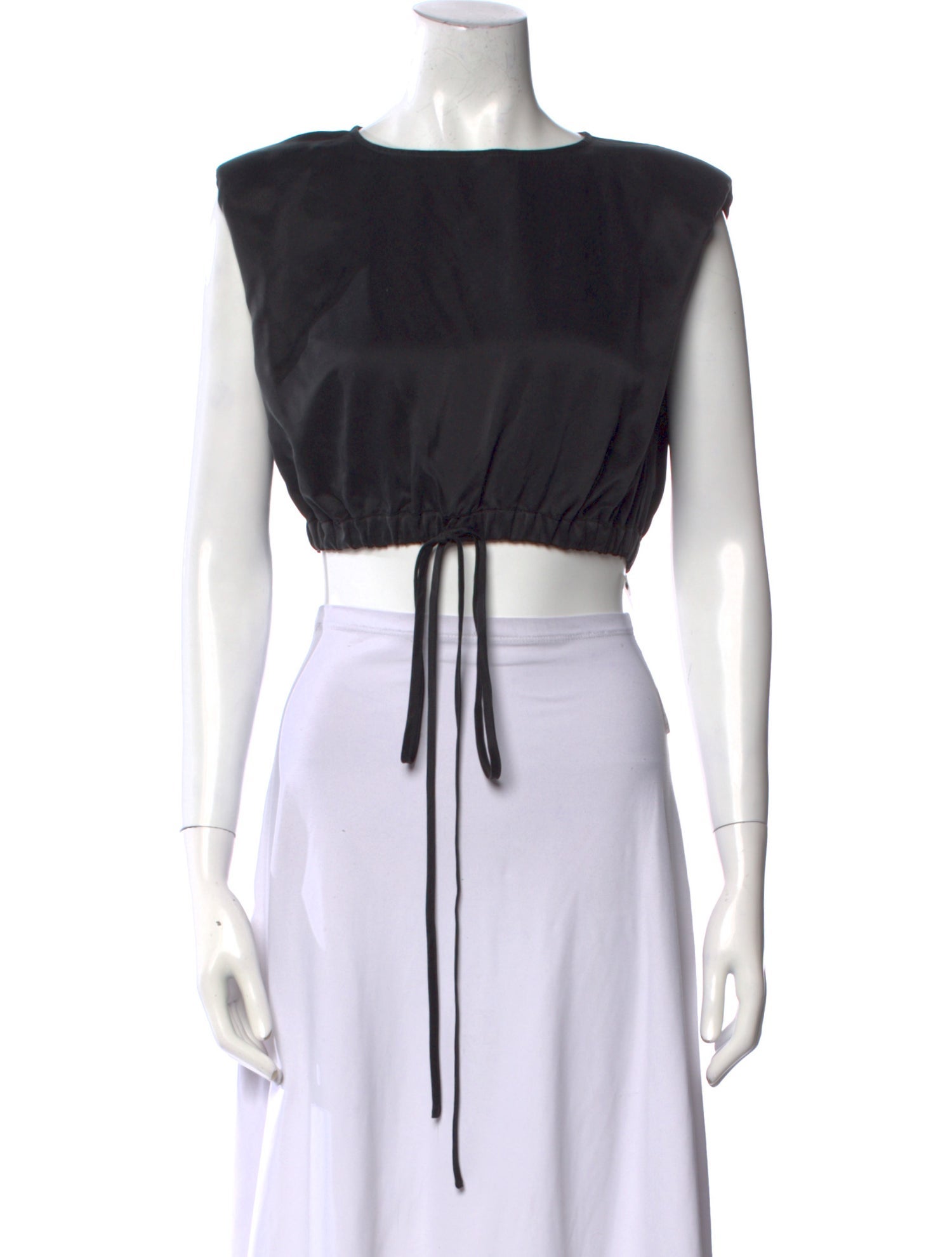 Nicholas Silk Bateau Neckline Crop Top