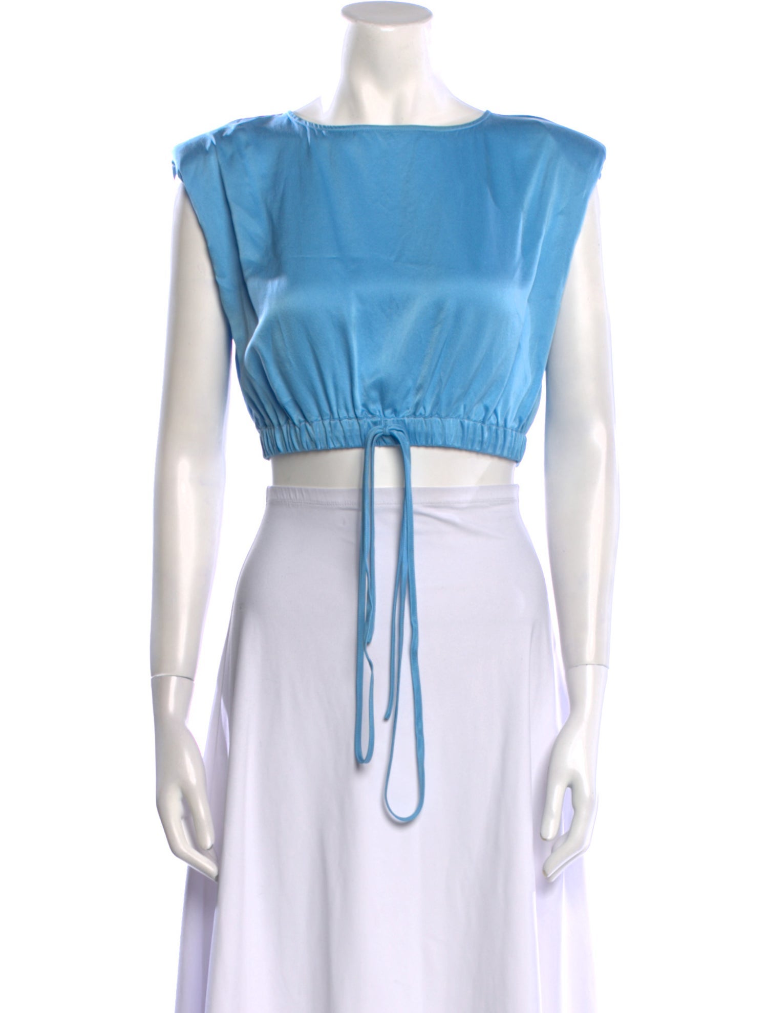 Nicholas Silk Bateau Neckline Crop Top